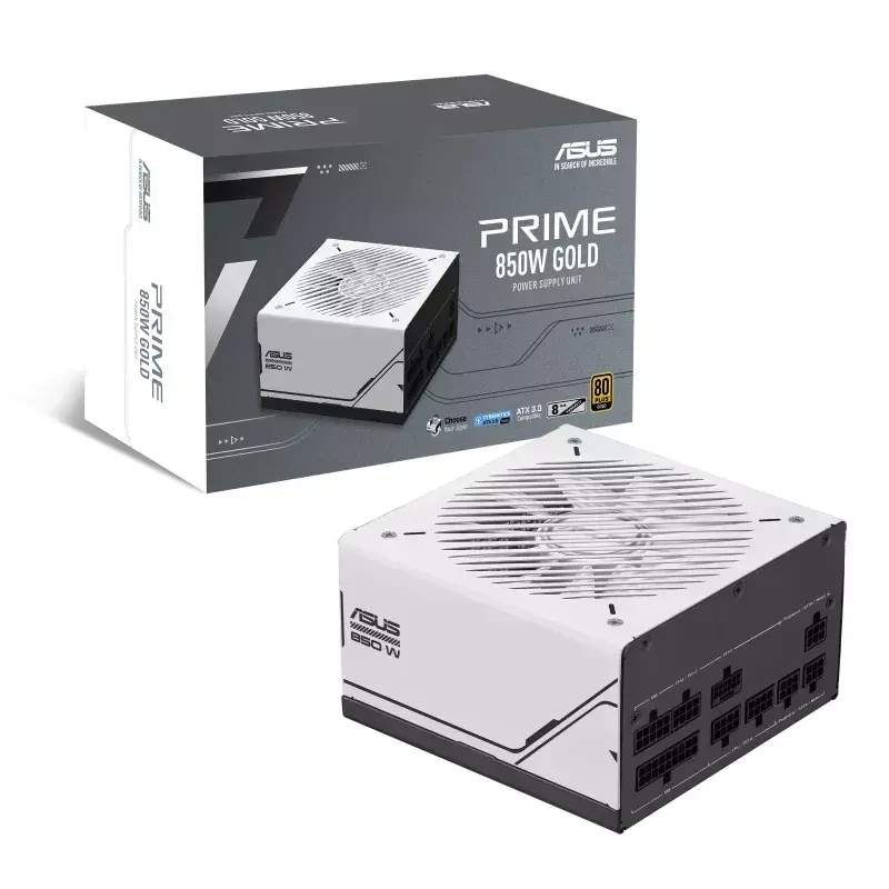 ASUS Prime 850W Gold ( AP-850G ) toiteplokk 20+4 pin ATX ATX Must, Valge