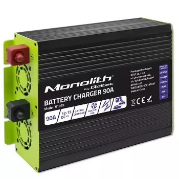 Akulaadija QOLTEC 51919 90A 12V LiFePO4 AGM GEL SLA akudele