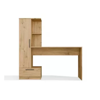 Laua- ja raamaturiiulikomplekt top e shop COSMO Oak Artisan — Tööpind 115×50 cm, Laius 1430 mm, Kõrgus 1400 mm, Sügavus 500 mm, 1 sahtel