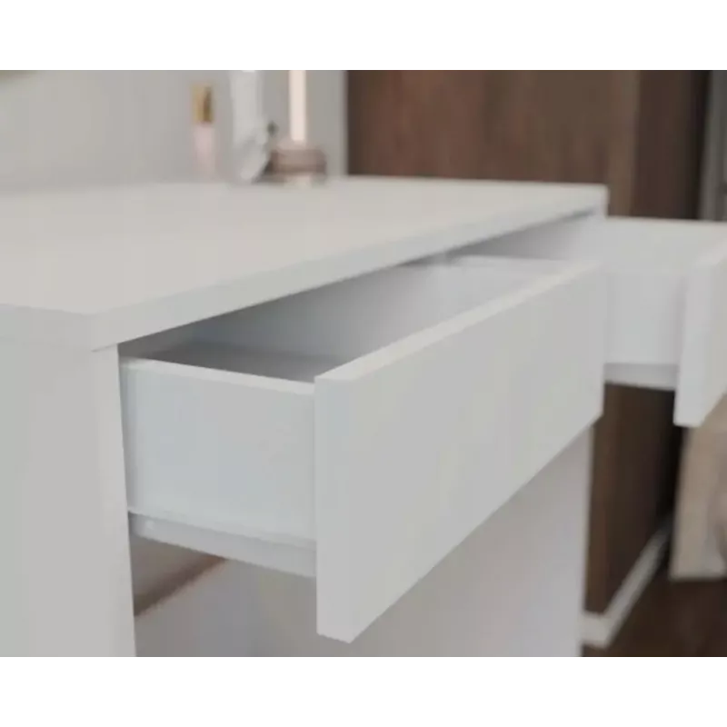 Laud top e shop MARINA 2S, valge, puitlaastplaat, 810×500×800 mm, 2 sahtlit, lamineeritud pealispind