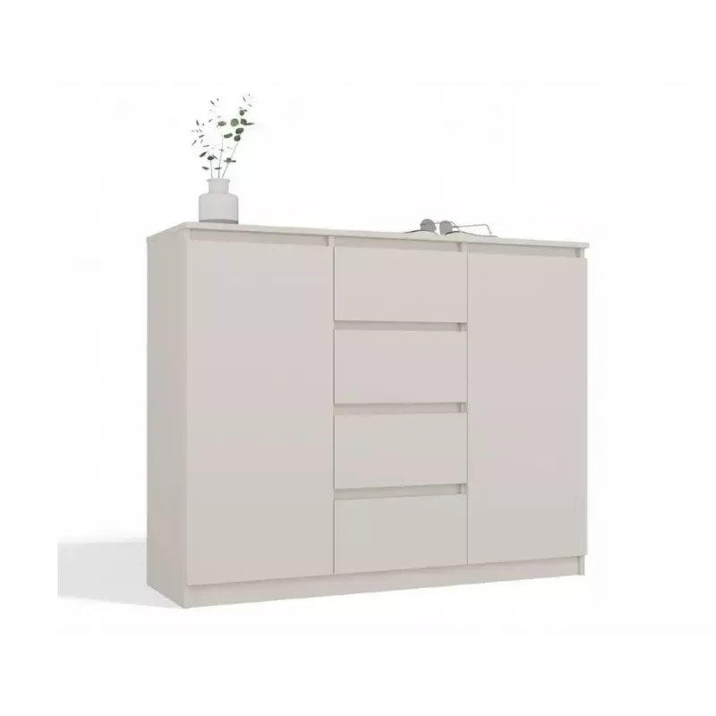 Kummut 2 ukse ja 4 sahtliga TOP E SHOP M-MP-K-MAL-2D4S/120-KASZ, cashmere, 120×40×97 cm, puitlaastplaat