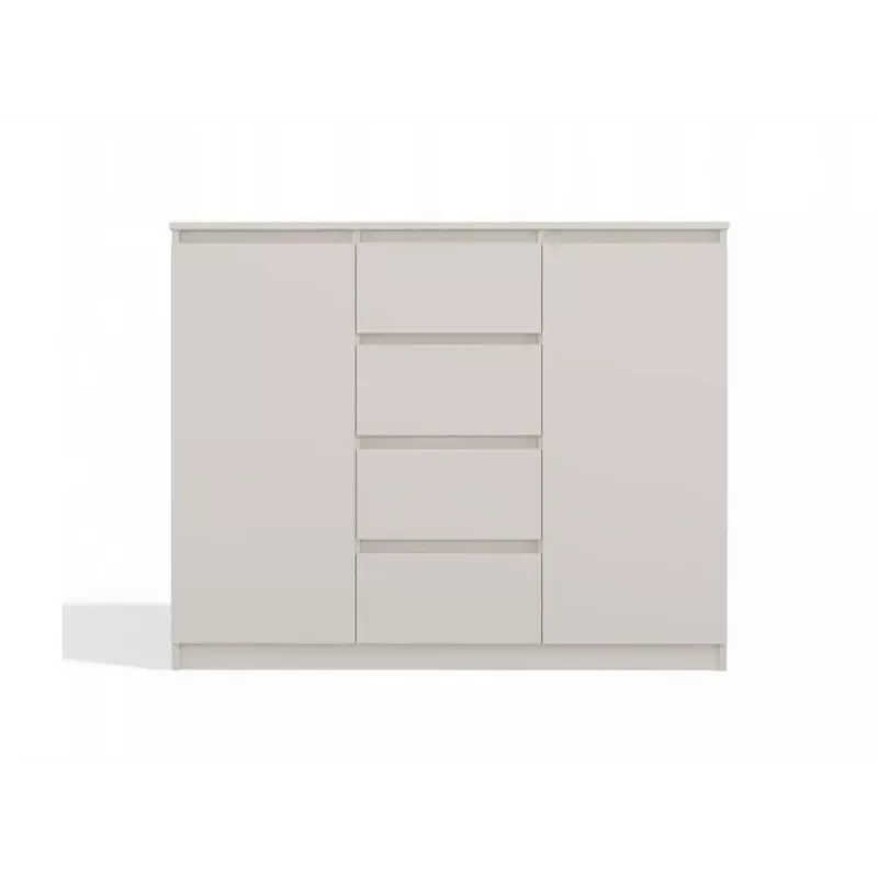 Kummut 2 ukse ja 4 sahtliga TOP E SHOP M-MP-K-MAL-2D4S/120-KASZ, cashmere, 120×40×97 cm, puitlaastplaat
