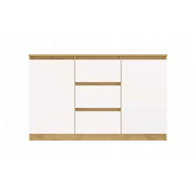 Kummut top e shop ARTISAN 2-ukseline 3-sahtliga, 1200×400×750 mm, valge, puitlaastplaat