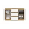 Kummut top e shop ARTISAN 2-ukseline 3-sahtliga, 1200×400×750 mm, valge, puitlaastplaat