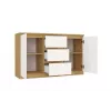 Kummut top e shop ARTISAN 2-ukseline 3-sahtliga, 1200×400×750 mm, valge, puitlaastplaat