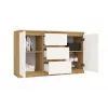 Kummut top e shop ARTISAN 2-ukseline 3-sahtliga, 1200×400×750 mm, valge, puitlaastplaat