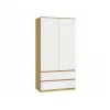 Riidekapp top e shop MALWA SS-90, 900×500×1800 mm, käsitöötamme raam, valged hingedega uksed, 2 sahtlit, puitlaastplaat