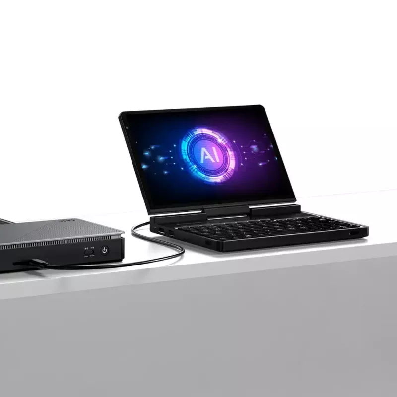 GPD Pocket 4 sülearvuti — AMD Ryzen 7 8840U, 8 tolli WQXGA 2560×1600 144 Hz puutefunktsiooniga, 16 GB DDR5, 1 TB NVMe, Radeon 780M, Windows 11, LAN, sõrmejäljelugeja, grafiit