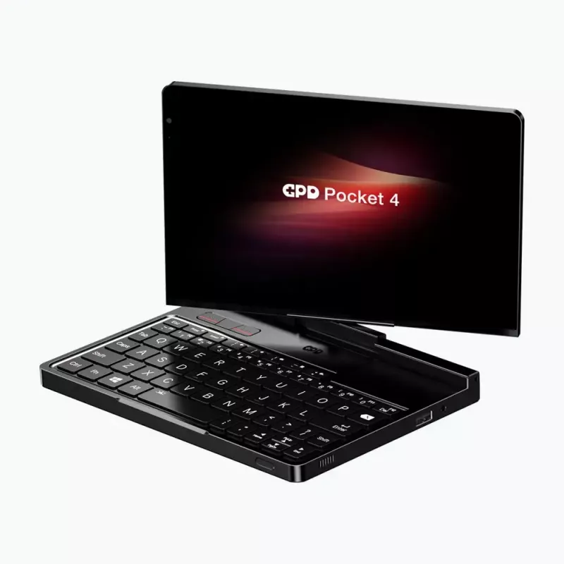 GPD Pocket 4 sülearvuti — AMD Ryzen 7 8840U, 8 tolli WQXGA 2560×1600 144 Hz puutefunktsiooniga, 16 GB DDR5, 1 TB NVMe, Radeon 780M, Windows 11, LAN, sõrmejäljelugeja, grafiit