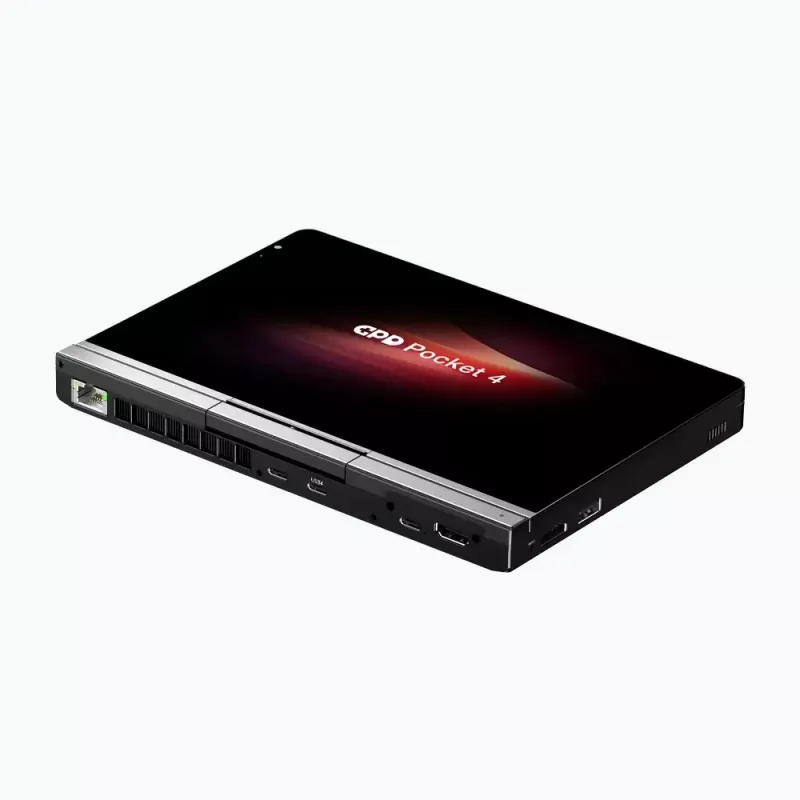 GPD Pocket 4 sülearvuti — AMD Ryzen 7 8840U, 8 tolli WQXGA 2560×1600 144 Hz puutefunktsiooniga, 16 GB DDR5, 1 TB NVMe, Radeon 780M, Windows 11, LAN, sõrmejäljelugeja, grafiit