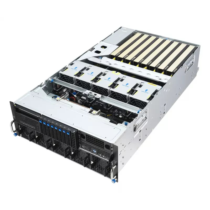 Rack-server ASUS ESC8000A-E13P (4U) — LGA 6096, AMD EPYC, kuni 3 TB DDR5, 24 DIMM, 3200W toiteplokk, 10GbE
