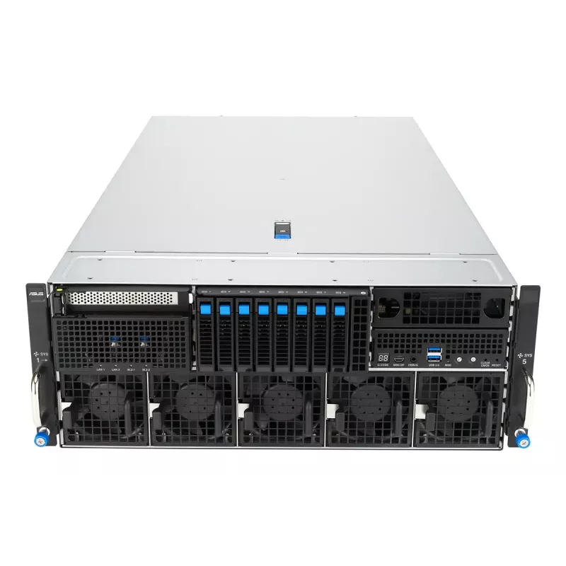 Rack-server ASUS ESC8000A-E13P (4U) — LGA 6096, AMD EPYC, kuni 3 TB DDR5, 24 DIMM, 3200W toiteplokk, 10GbE