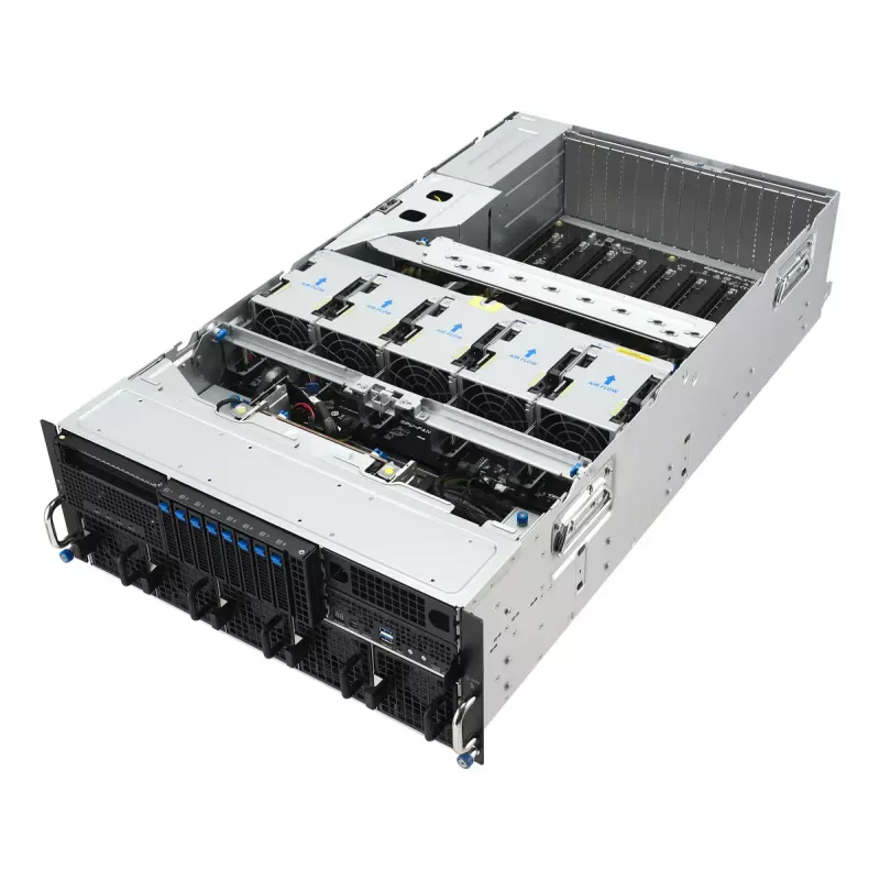 Rack-server ASUS ESC8000A-E13P (4U) — LGA 6096, AMD EPYC, kuni 3 TB DDR5, 24 DIMM, 3200W toiteplokk, 10GbE