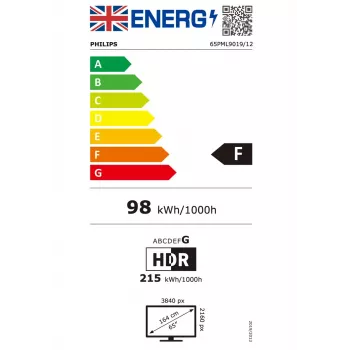 Philips 65PML9019 165.1 cm (65 tolli) 4K Ultra HD nutiteler Wi-Fi Hall