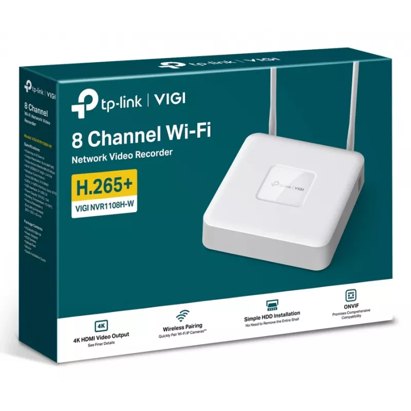TP-Link VIGI NVR1108H-W võrgusalvesti 8 kanalit 4K