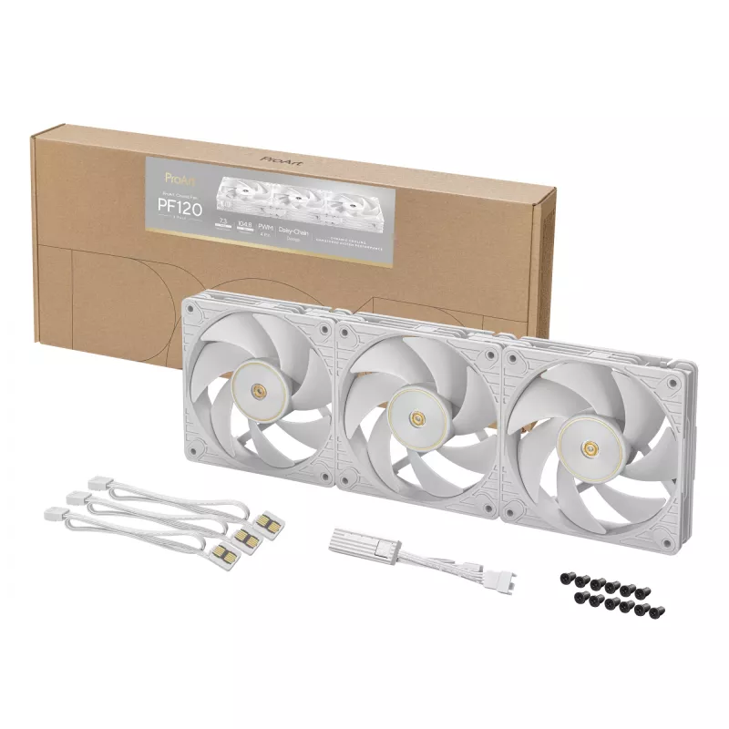 ASUS ProArt PF120 Fan PWM Valge 3in1 Arvutikorpus 12 cm 3 tk