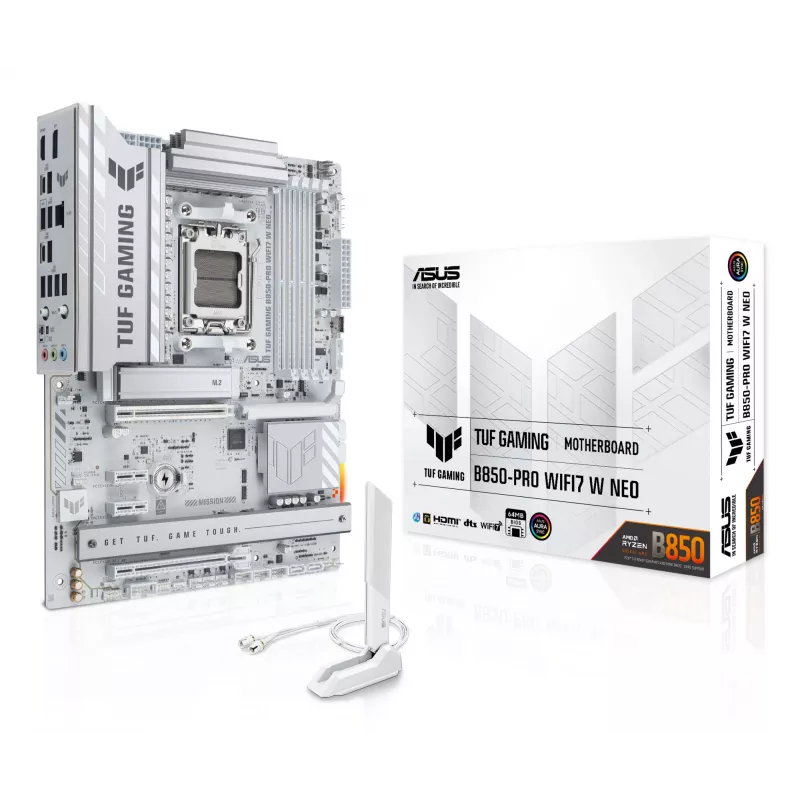 Emaplaat ASUS TUF GAMING B850‑PRO WIFI7 W NEO — AMD B850, Socket AM5, ATX, DDR5, Wi‑Fi 7, 2.5GbE