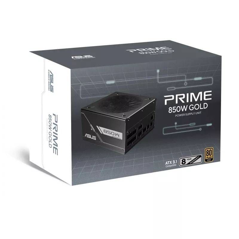 Toiteplokk ASUS Prime -850G 850W ATX 20+4 pin, 80 PLUS Gold, must