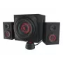 Kõlarikomplekt GENESIS Helium 610BT 2.1, 60 W RMS, Bluetooth, juhtmega, punane/must, kompaktne bassikõlar