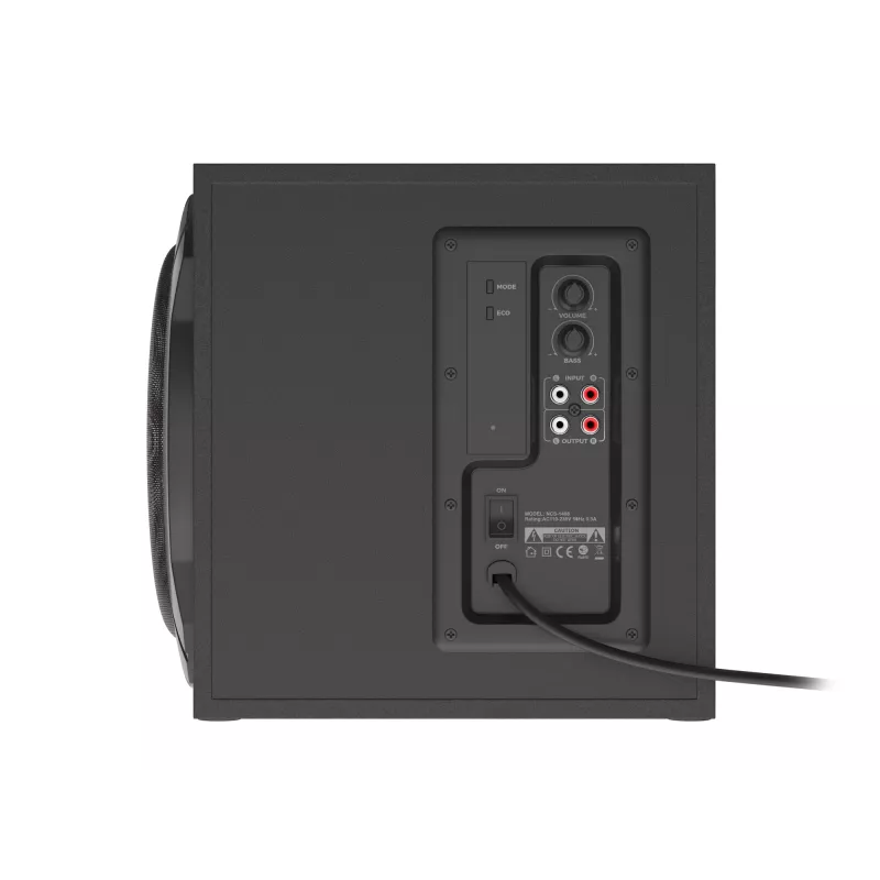 Kõlarikomplekt GENESIS Helium 610BT 2.1, 60 W RMS, Bluetooth, juhtmega, punane/must, kompaktne bassikõlar