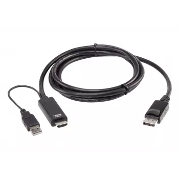 ATEN True 4K 1,8 m HDMI–DisplayPort-kaabel, 1,8 m, HDMI + USB, DisplayPort, isane, isane, sirge