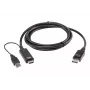 ATEN True 4K 1,8 m HDMI–DisplayPort-kaabel, 1,8 m, HDMI + USB, DisplayPort, isane, isane, sirge