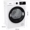 Gorenje kuivati DHNE82 BK040, eraldiseisev, eestlaetav, soojuspump, valge, nupud, pöördnupp, parem