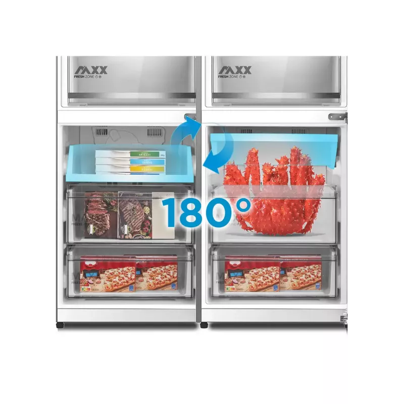 Eraldiseisev kombikülmik Midea MDRB548MME46, 401 L — No Frost, 271 L külmik / 130 L sügavkülmik, 186 cm, 35 dB, energiaklass E, hall