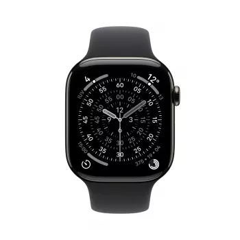 Apple Watch Series 11 GPS + Cellular 46 mm kiltkivist titaankorpus must spordirihm M/L