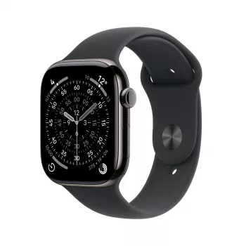 Apple Watch Series 11 GPS + Cellular 46 mm kiltkivist titaankorpus must spordirihm M/L