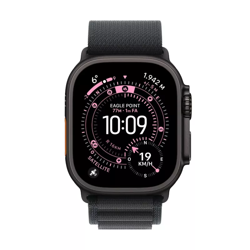 Apple Watch Ultra 3 GPS + Cellular 49mm must titaanist korpus must Alpine Loop suur