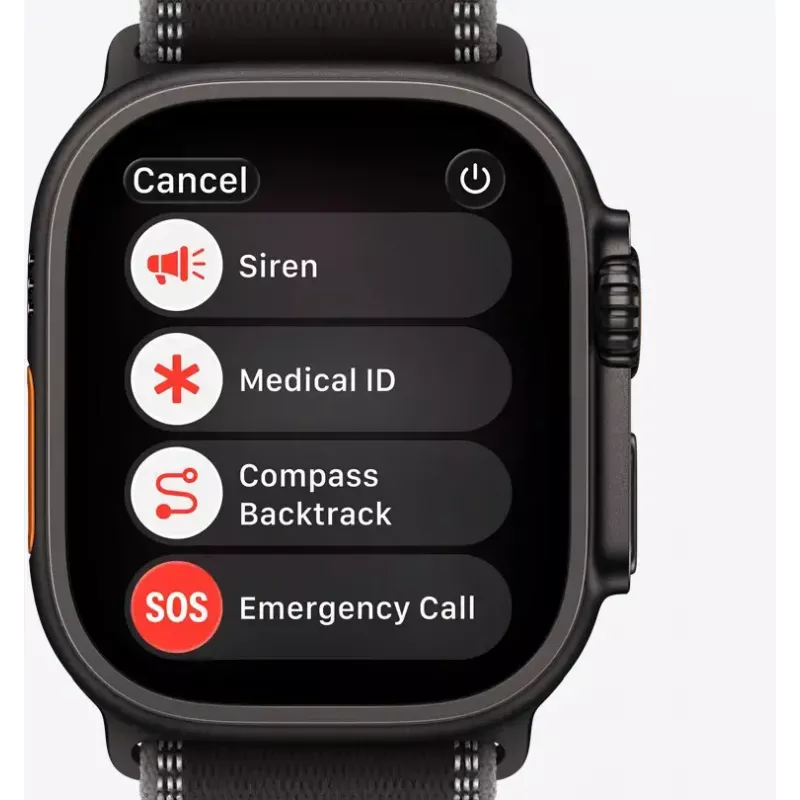 Apple Watch Ultra 3 GPS + Cellular 49mm must titaanist korpus must Alpine Loop suur