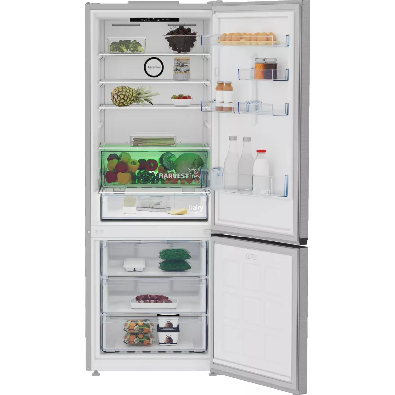 Beko B3RCNE564HXB külmkapp-sügavkülmik eraldiseisev 490 L hõbedane