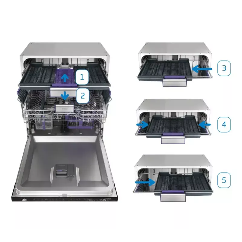 Vabaltseisev nõudepesumasin BEKO DEN48530X, 15 kattekohta, 8 programmi, 44 dB, 598×850×600 mm