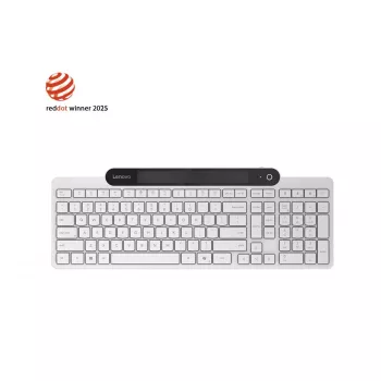 Juhtmevaba Bluetooth-klaviatuur Lenovo 800 — USA inglise paigutus, iselaadiv, valge