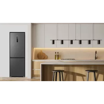 Külmik TCL RP340BSD1 — eraldiseisev kombi, 185 cm, No Frost, külmik 223 L, sügavkülmik 117 L, ekraan, 35 dB, energiaklass D, hall