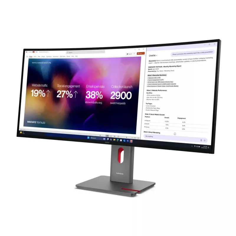 Arvutimonitor Lenovo ThinkVision P40WD-40 39.7-tolline WUHD 5120×2160 IPS LED kumer 6 ms USB 3.2 Gen2x2 must