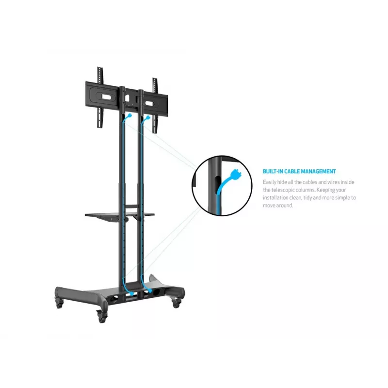 Multibrackets M Public Floorstand Basic 150 koos riiuli ja kaamerahoidikuga