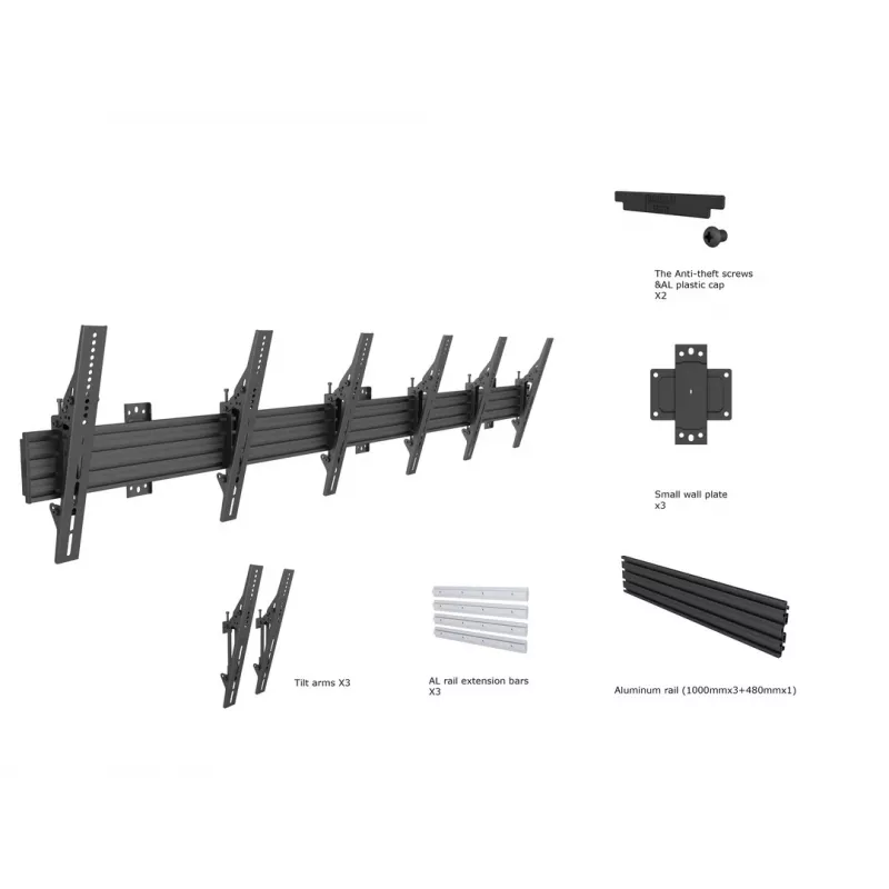 Seinakinnitus Multibrackets M Wallmount Pro MBW3U Tilt must