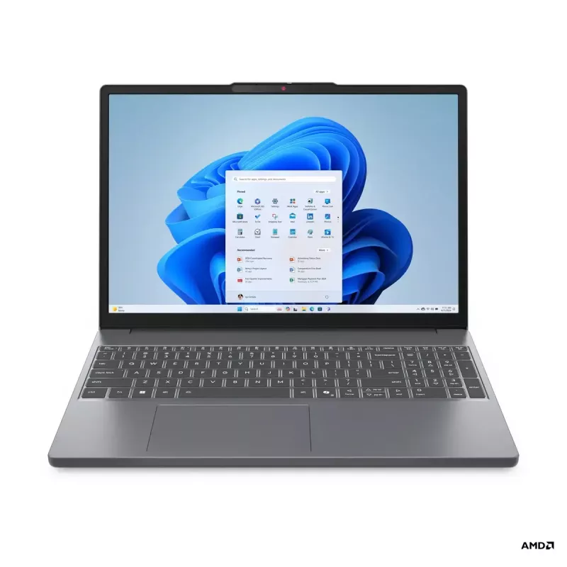 Sülearvuti Lenovo IdeaPad õhuke 3 15AMN8 — 15,6-tolline FHD TN 1920x1080, AMD Ryzen 3 7320U, 16 GB LPDDR5, 512 GB SSD, AMD Radeon 610M, Windows 11 Home, Arctic Grey