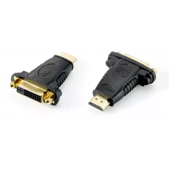 Equip HDMI-DVI-D kahe kanaliga adapter, DVI (24+1), HDMI A, Must