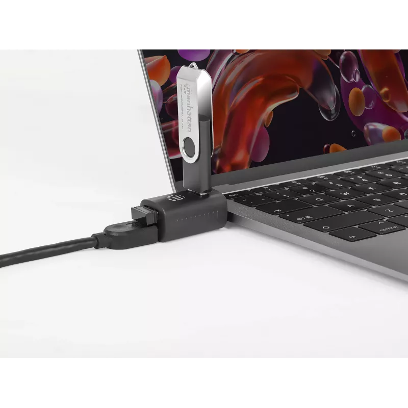 Manhattan USB-C 3-pordiline jaotur, ÜLIKOMPAKTNE, 3x USB-A porti (1x 5 Gbps USB 3.2 Gen1 ehk USB 3.0, 3 x 480 Mbps USB 2.0), USB-toitega (välist toiteallikat pole vaja)