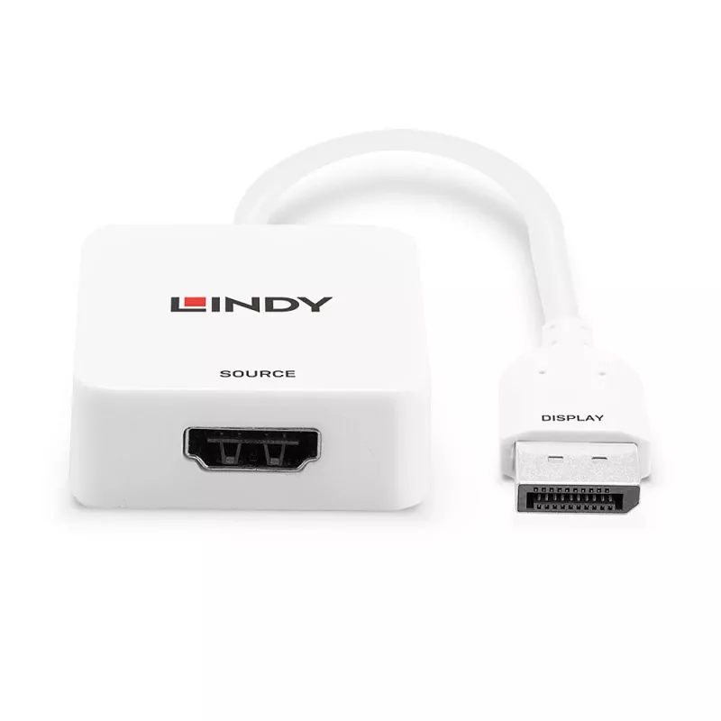 Lindy HDMI 18G to DisplayPort 1.2 Converter, 0.095 m, HDMI Type A (Standard), DisplayPort, Female, Male, sirge
