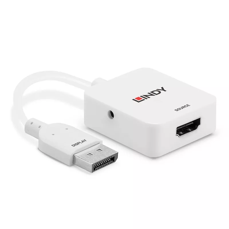 Lindy HDMI 18G to DisplayPort 1.2 Converter, 0.095 m, HDMI Type A (Standard), DisplayPort, Female, Male, sirge