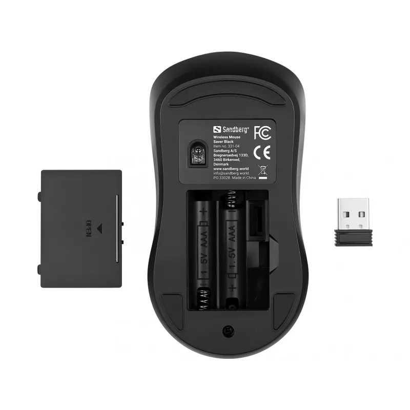 Sandberg Wireless hiir Saver Must, mõlemakäeline, RF-juhtmevaba, 1600 DPI, Must