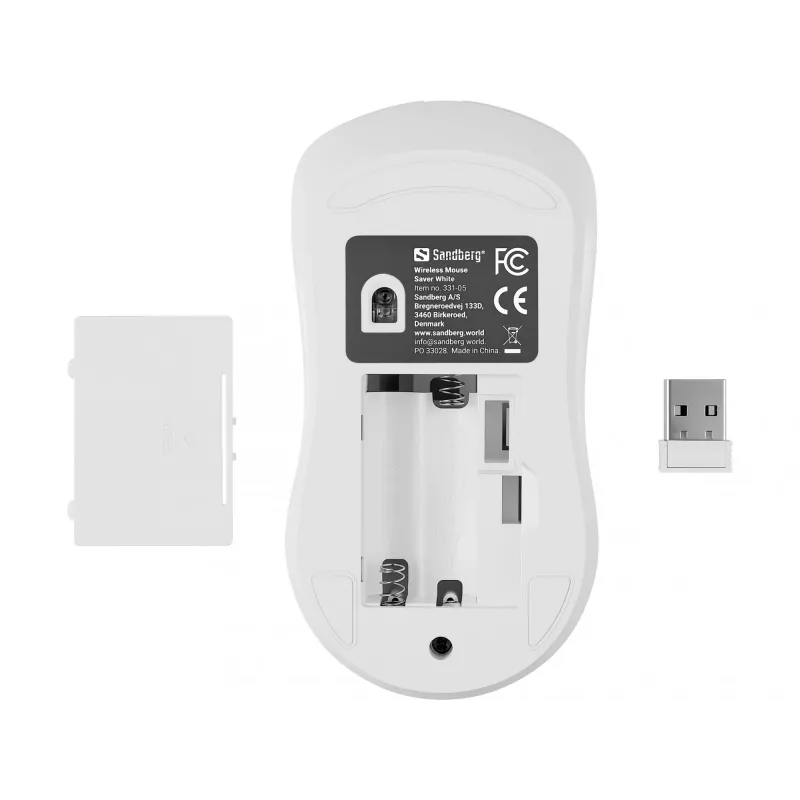 Sandberg Wireless hiir Saver Valge, Mõlemakäeline, RF Wireless, 1600 DPI, Valge