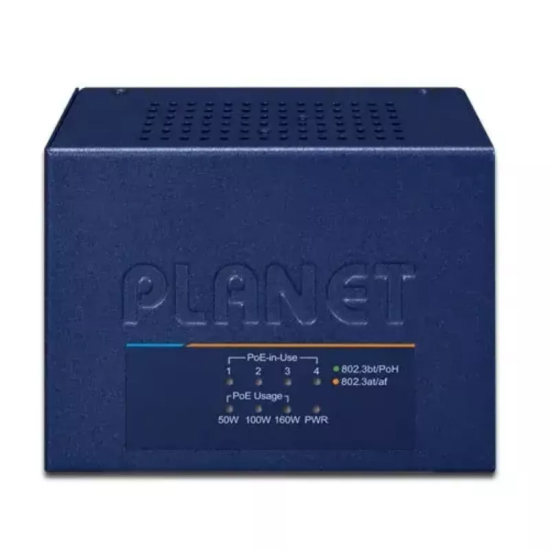 PLANET UPOE-400 4-pordiline Multi-Gigabit 802.3bt PoE-injektorjaotur