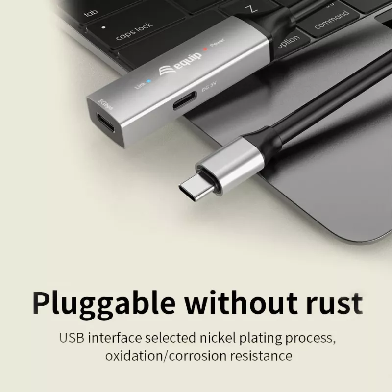 USB-C kuni USB-C aktiivne pikenduskaabel EQUIP 10 m, USB 3.2 Gen 1 (5 Gbps), must