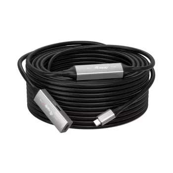 USB-C aktiivne pikenduskaabel EQUIP 15 m, USB 3.2 Gen 1 (5 Gbps), nikkelkontaktid, must