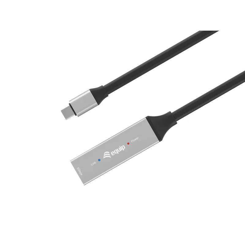 USB-C aktiivne pikenduskaabel EQUIP 15 m, USB 3.2 Gen 1 (5 Gbps), nikkelkontaktid, must